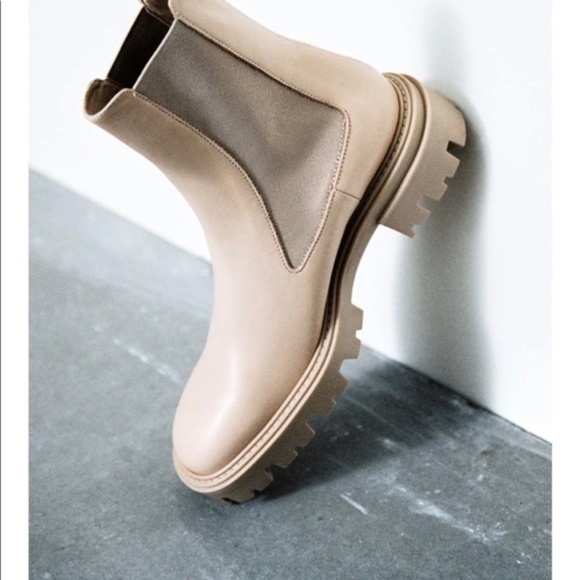 Zara Shoes - BNWT Zara Tan Lug Sole Boot 38 7.5